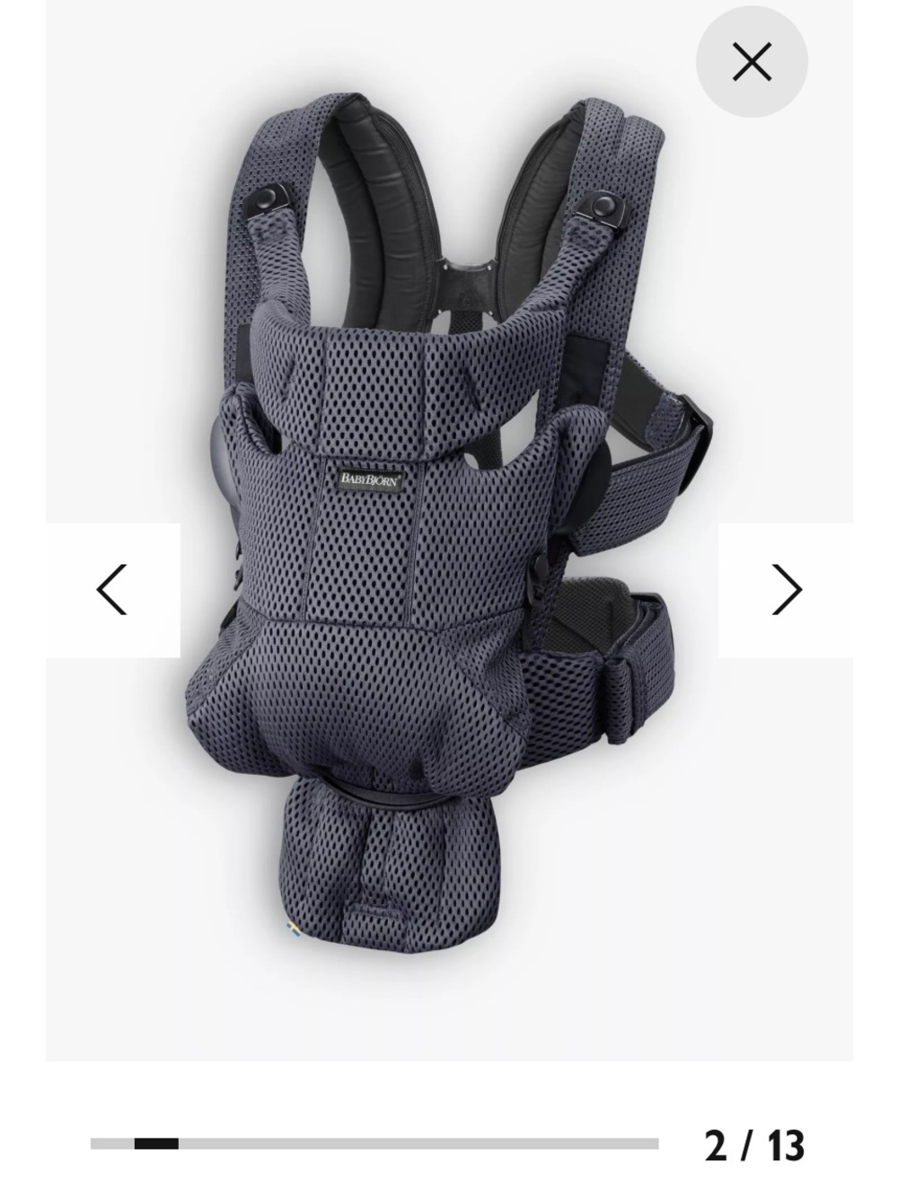 BabyBjörn Gray Mesh Carrier - Comfortable Front Carrier